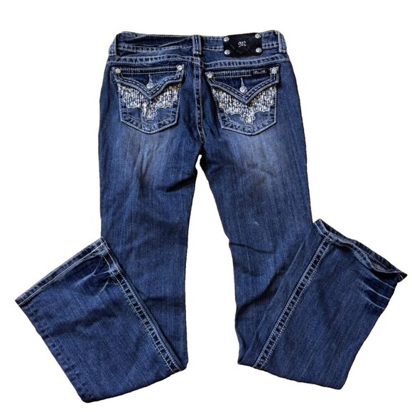 Miss Me Denim - RARE Miss Me Y2X Womens Denim Jeans 28x33.5 Blue Bootcut JW6207B Jewel Pocket